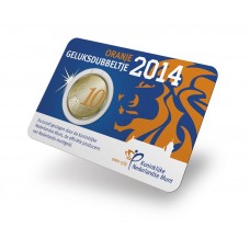 Nederland 10 cent 2014: 'Oranje Geluksdubbeltje' in coincard